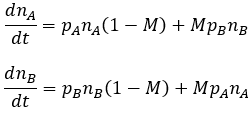 Rate of change population with mutation